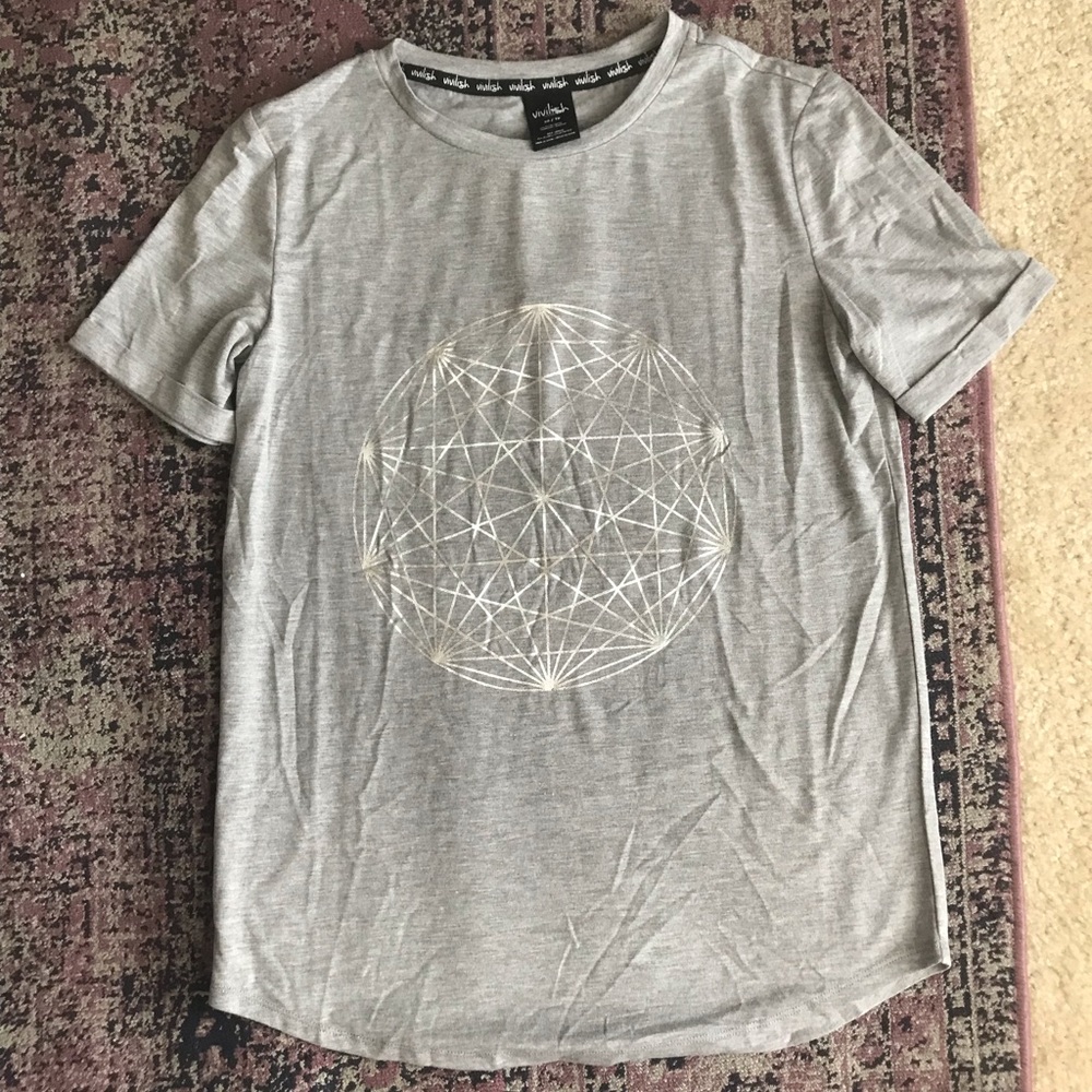*NEW* Super Soft Grey Metallic Printed T Shirt